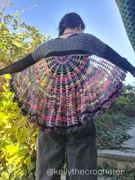 Bat Sleeve CROCHET PATTERN / Crocheted Cropped Top With a Cape