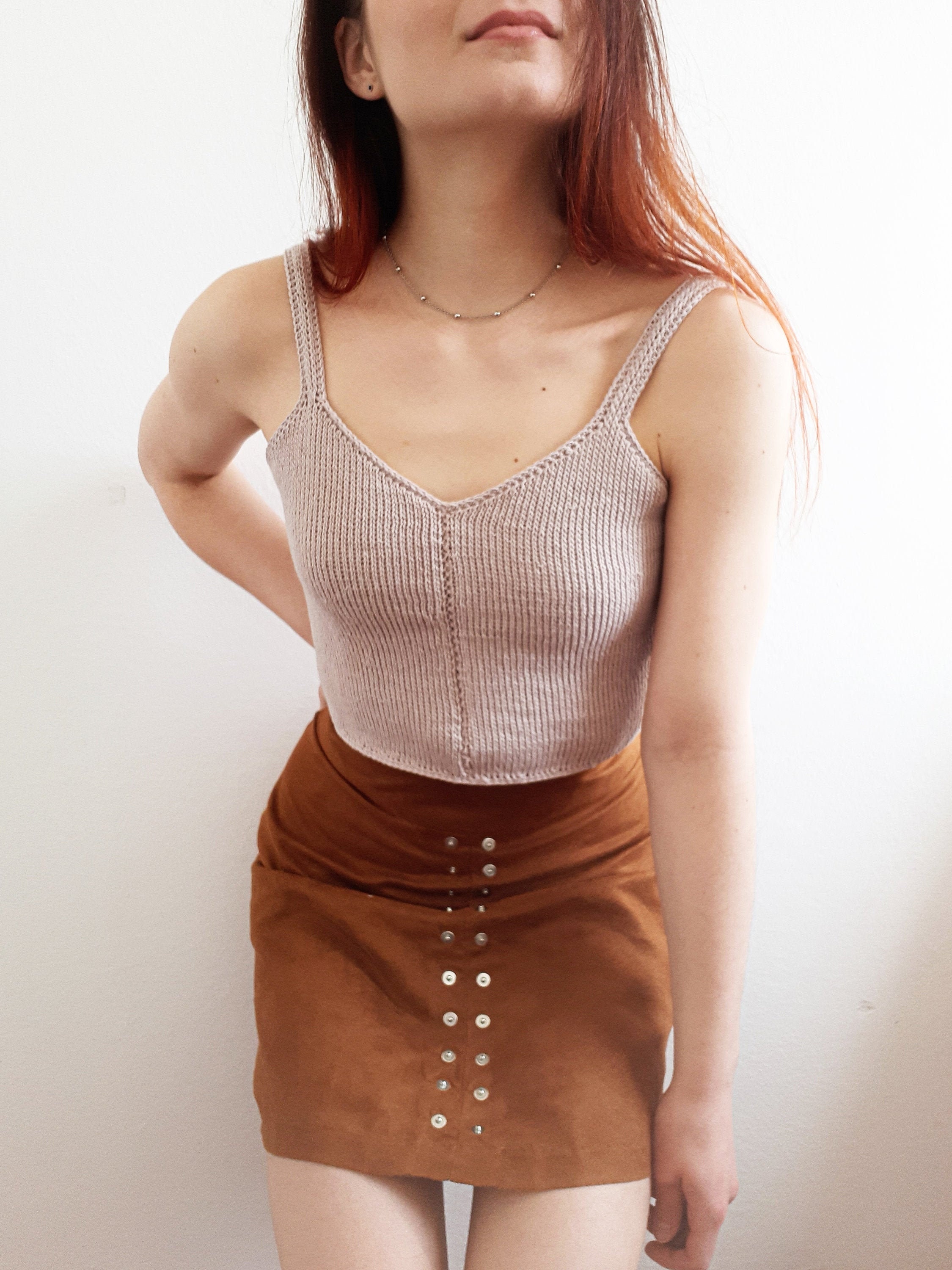 Knitt-like tunisian tank /Crochet pattern / crochet croptop / tunisian crochet top / beginner friendly top / easy and simple knit like top /