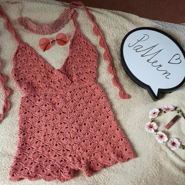 Sweet chilli(n) romper / lace romper / crochet romper pattern / crochet tutorial / summer romper for women / cute crochet romper / PDF file