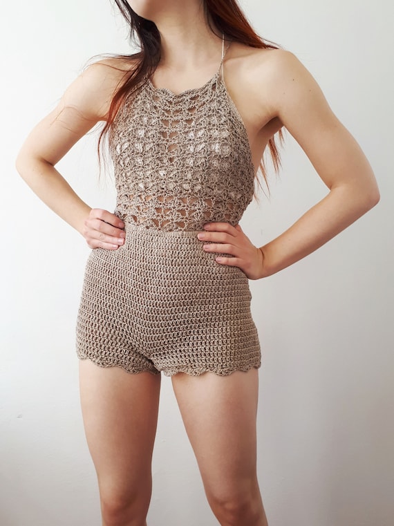 Fierce Jumsuit / Crochet Jumpsuit Pattern for Women / Crochet Cromper /  Cute and Sexy Crochet Shorts / Summer Onesie /laced Romper / Pdf -   Canada