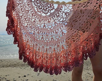 Hibiscus skirt CROCHET PATTERN / crocheted skirt / circle asymmetrical skirt/ wrap up skirt / crochet lace / shawl poncho top / pdf file