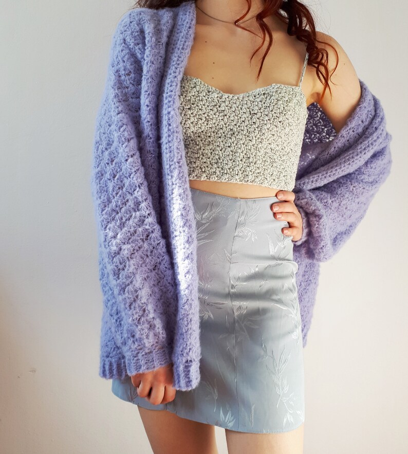 cardi rajut lilac