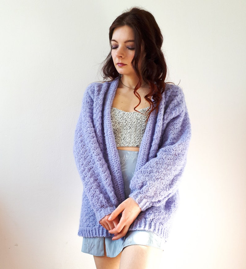 cardi rajut lilac