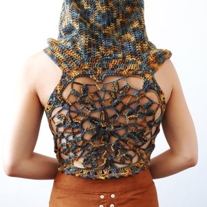 Mandala top with hood pattern / crochet pattern for a hooded top / crop top with mandala / diy crochet top with cape/ boho style / pdf file