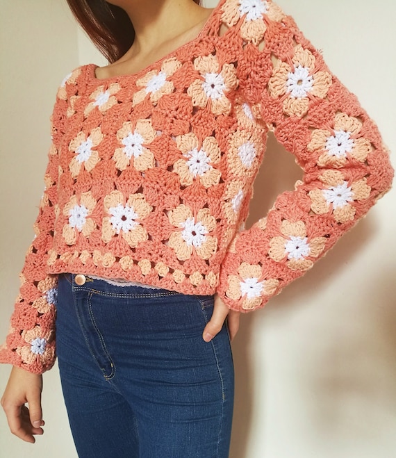 granny square sweater crochet pattern
