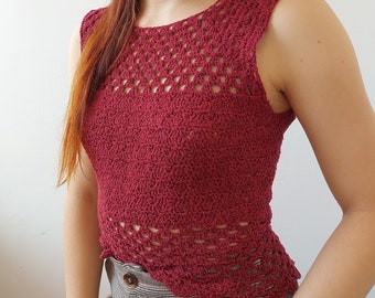 Andrea top crochet pattern / elegant crochet top / mesh crocheted tee / easy and fun crochet tutorial for advanced beginners / pdf file