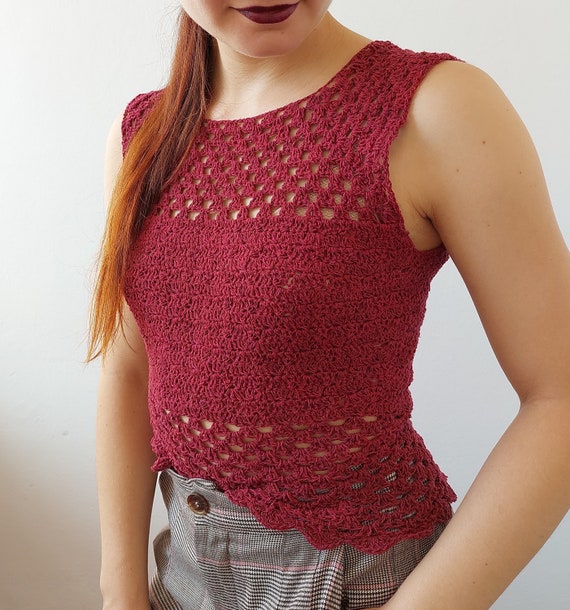 Camiseta de crochet clearance