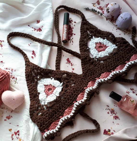 Flower Power Bralette/ Crochet Pattern / Women Lingerie / Sexy