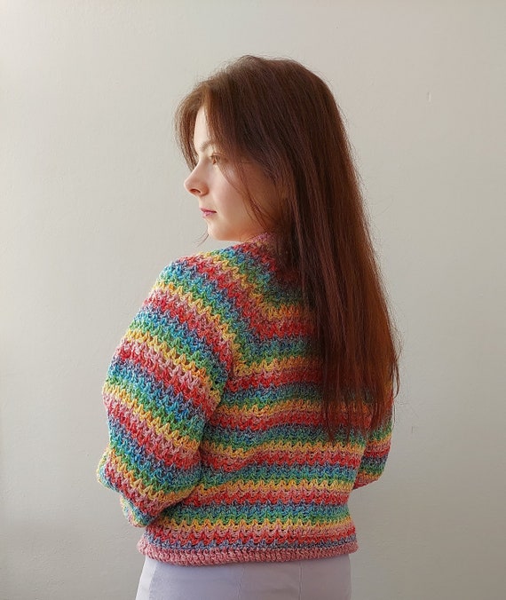 Buy Rainbow Prism Sweater CROCHET PATTERN Crochet Colorful