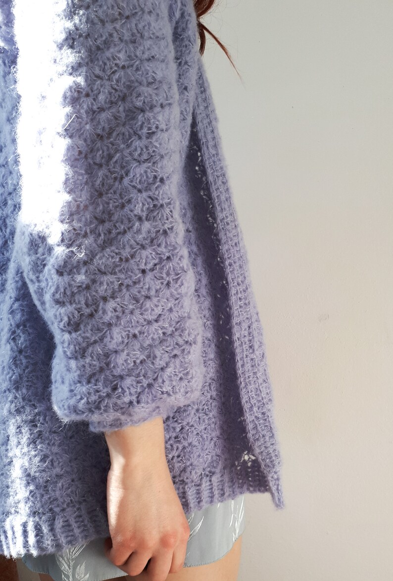 cardi rajut lilac