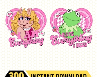 The Muppets Kermit The Frog Miss Piggy Couples Valentine Png, Disneyland Valentine's Day Matching Png, Disneyland Vacation Trip Png Gift