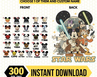 Personalized Disneyland Mickey And Friends StarWars Png, Custom Disneyland Png, DisneyTrip 2026 Png, Family Trip Matching Png