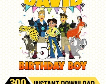 Custom Name Wild Kratts Birthday Png, Wild Friends Birthday Png, Wild Kratts Family Birthday Matching Png, Birthday Party, Birthday Boy
