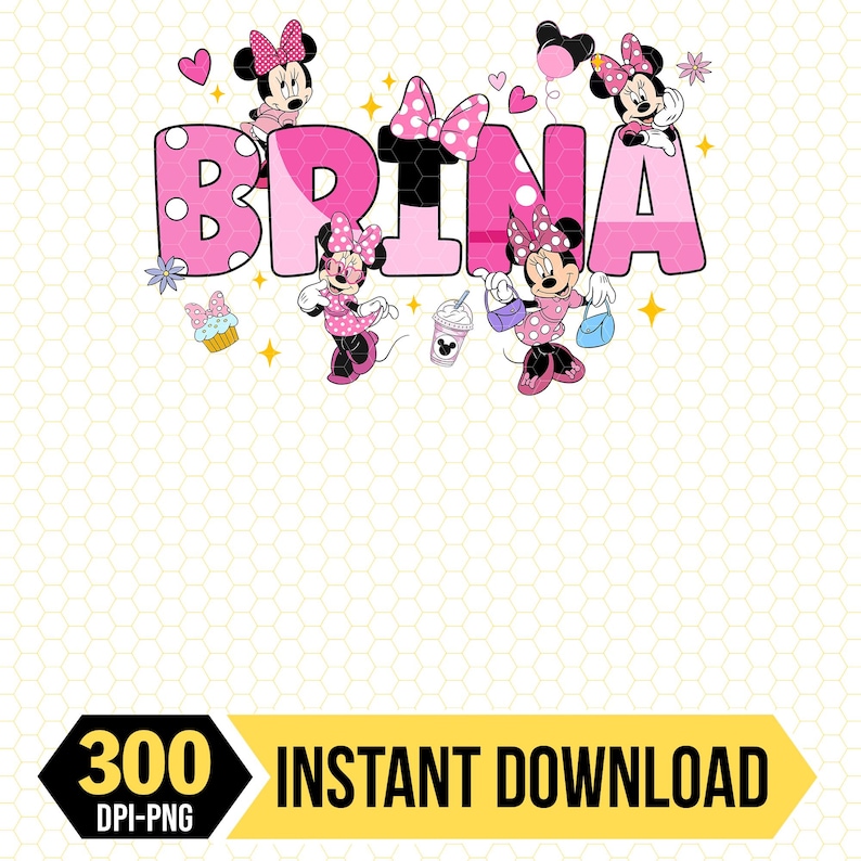 Personalized Minnie Mouse Birthday PNG, Custom Name Disneyland Birthday Png, Minnie Birthday Girls Trip Png, Magic Kingdom, Digital Download bild 1