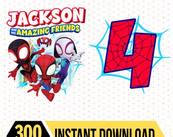 Spiderman Birthday Boy Png | Spidey And His Friends Birthday, Spidey Birthday Family Png | Personalized Spidey Png | Gift Birthday Png