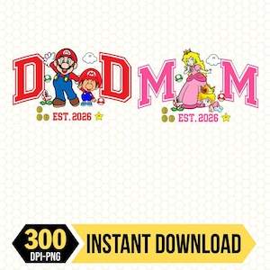 Mario Dad Mom Png, Mario Dad Png, Mario Luigi Png, Gift For Dad, Dad Gamer Png, Father's Day Png, Mario Family