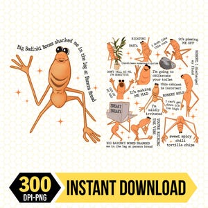 Puede incluir: Una descarga digital con un personaje de dibujos animados con varias expresiones y frases. El personaje naranja se representa en múltiples poses, con burbujas de texto que contienen frases como "It's making ME MAD" y "I'm going to obliterate your toilet."