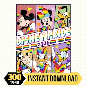Mickey & Friends Pride Png, Mickey Head LGBT Png, Disneyland Gender Equality Group SweaPng lgbt Pride Trip Png Pride 2026 Pngs