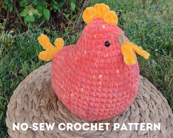 Gehaakt haanpatroon zonder naaien: amigurumi-knuffel voor beginners, pdf, eenvoudig zelf te maken boerderijdier