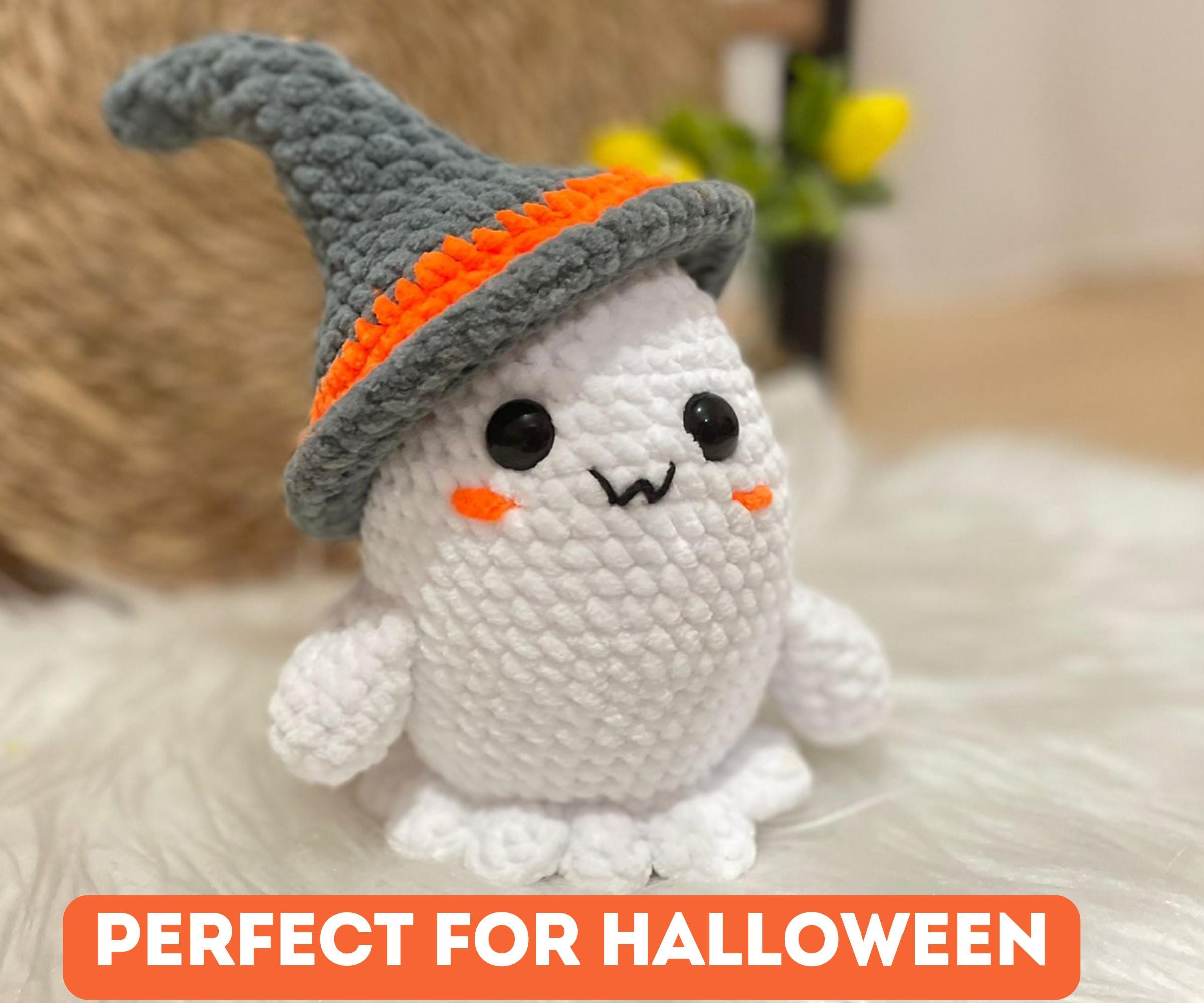 No-sew GHOST Crochet Pattern - Amigurumi Halloween Ghost With Witch Hat ...