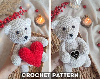 CROCHET BEAR Pattern – Low-Sew Amigurumi Plushie PDF for Beginners