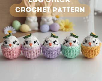Egg Chick Crochet Pattern | Amigurumi Easter Chick Plush | Crochet Egg Plushie | Easter Plushie (PDF Pattern)