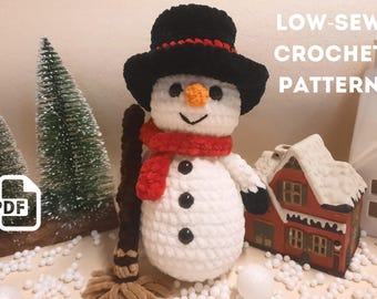 Wzór na szydełkowego bałwana z niskim szwem – świąteczna dekoracja szydełkowa amigurumi w formacie PDF dla początkujących