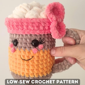 Easy Crochet Beer Mug Pattern – Low-Sew Amigurumi Plushie PDF, DIY Gift for Beer Lovers