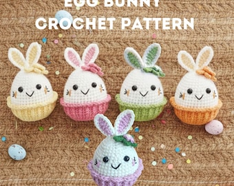 Crochet Easter Bunny Pattern PDF | Amigurumi Easter Rabbit Egg Plush PDF | Spring Crochet Toy | DIY Handmade Gift Pattern