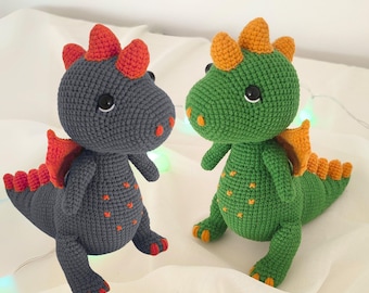 Dragon Crochet Pattern Amigurumi Stuffed Toy DIY Fantasy Creature Handmade Plush Toy (PDF)