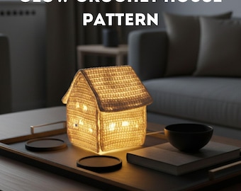 Glow Crochet House Pattern | LED Light Home Decor | Cozy Crochet Lantern | Crochet PDF Pattern