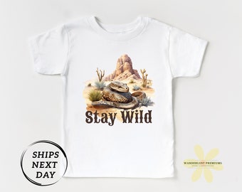 Western Cowboy Snake Kids Shirt - Stay Wild Snake Toddler Shirt - Youth Western Boys Tee - Child's Shirt - Kids Graphic Tee for Boys