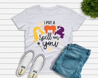 Hocus Pocus T-Shirt, ich lege einen Zauber auf Sie, Sanderson Schwestern, Winifred Sarah Mary
