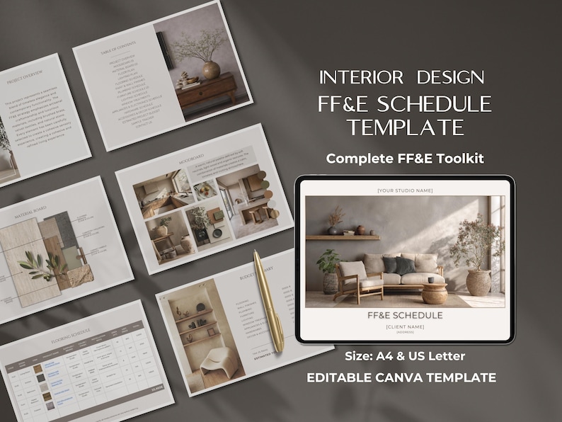 FF&E Schedule Template | Interior Design Furniture Fixture Equipment ...