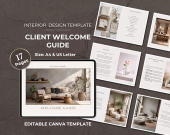Client Welcome Guide Template for Interior Designers (Canva) | Welcome Packet