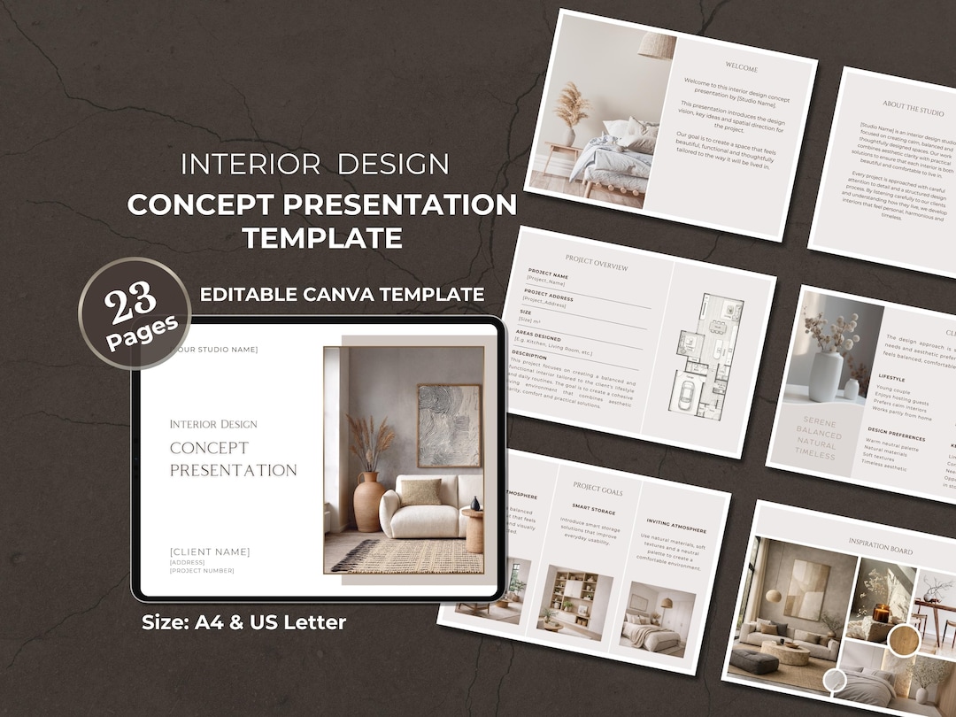 Interior Design Concept Presentation Template | Canva Moodboard ...