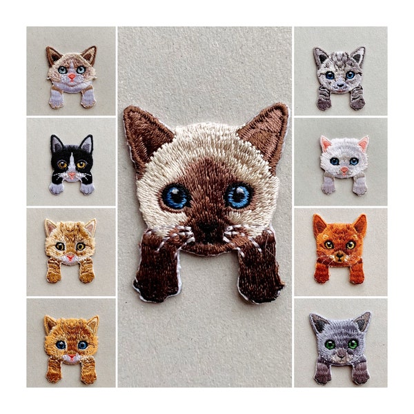 patch KATZE cats 1A-Quality Bügelbild Aufnäher Sew Iron On | Nähen| Stickerei Kleidung bestickte Applikation | DIY cute cat small patch