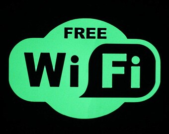 Free WIFI Zone Internet Password Luminous Wall Sticker Wall Tattoo STICKER| fluorescent self-adhesive | Light Switch | wall light