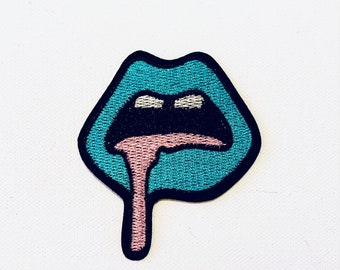 LIPS mouth 1A++ QUALITY patch Embroidery Bügelbild Aufnäher Sew it Iron On | Stickerei Kleidung Applikation | DIY Bügelaufnäher