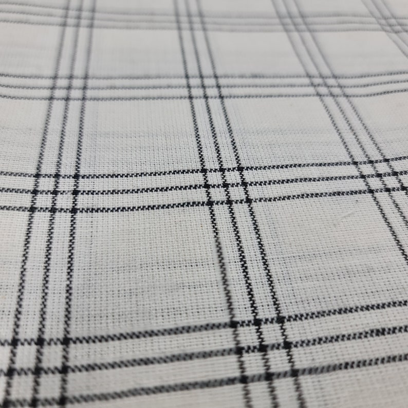 63 Wide Black and White Check Fabric Graph Checkered - Etsy