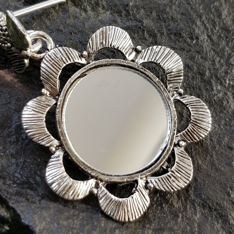 Afghani earrings Silver Flower Earrings indian jhumki German silver jewelry Mirror Flower Earrings boho jewelry Indian earrings