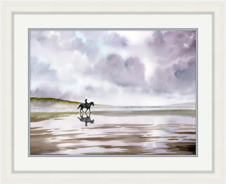 Original watercolour horse painting 'On reflection' image 6