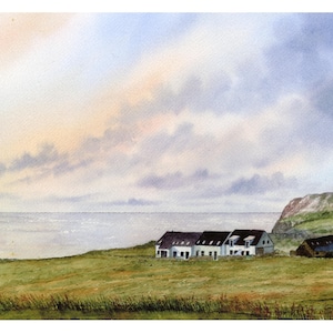 Limitierter Druck Nature&#39;s Point , montiert 14 &quot;x 11&quot; oder 20&quot; x 16&quot;, Llech Lydan, Pistyll bei Nefyn Aquarellmalerei, vom britischen Künstler