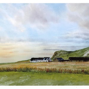 Limitierter Druck &#39;Serenity at Nature&#39;s Point&#39;, montiert 14 &quot;x 11&quot; oder 20&quot; x 16&quot;, Pistyll bei Nefyn Aquarellmalerei, vom britischen Künstler