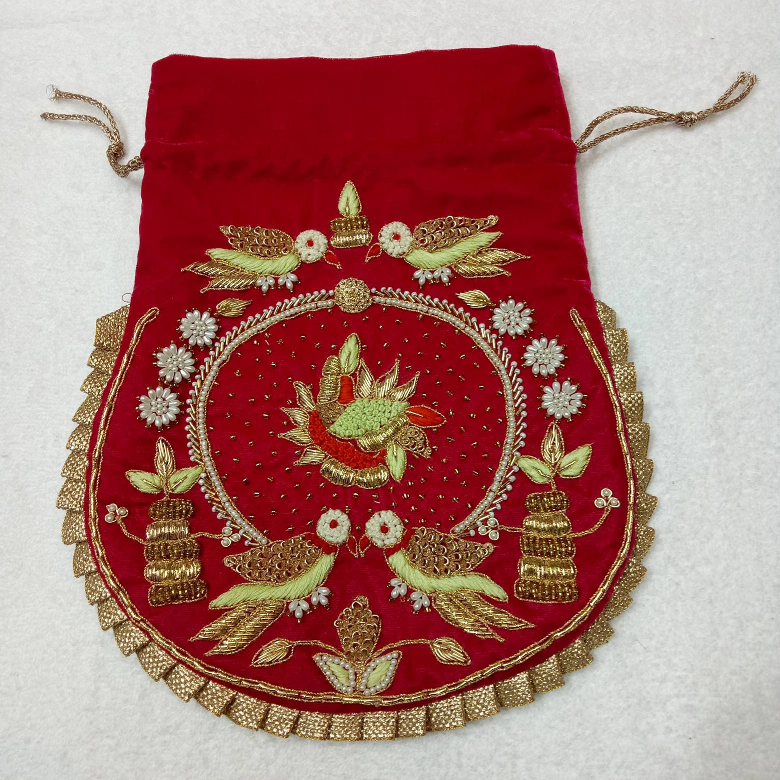 Hand Embroidery Gota Zardozi Work on Velvet Fabric Etsy