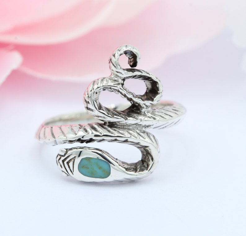 18mm Twisted Turquoise Snake Ring 925 Sterling Silver Snake Jewelry Snake Band Immortality Rose Gold Yellow Gold Snake Thumb Ring Oxidized