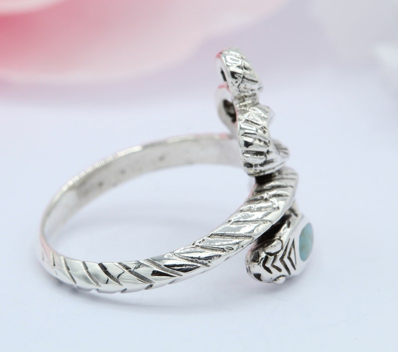 18mm Twisted Turquoise Snake Ring 925 Sterling Silver Snake Jewelry Snake Band Immortality Rose Gold Yellow Gold Snake Thumb Ring Oxidized