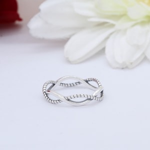 5mm Infinity Twisted Rope Braided Crisscross Band Ring Solid 925 Sterling Silver Petite, Dainty, Thumb Ring