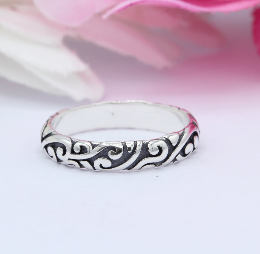 Bali Braid Swirl Wide Polished Thumb Ring - .925 Sterling Silver Band Sizes 6-12 - View #5