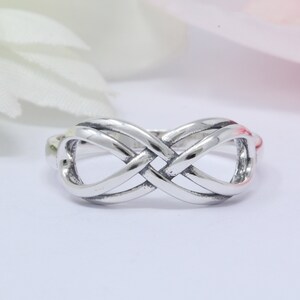 Infinity Band Ring Oxidized Promise Ring 925 Sterling Silver